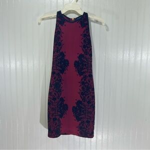 B. Darlin Vtg Y2K Sleeveless Dress Burgundy and Black Velvet Burnout Size 1/2